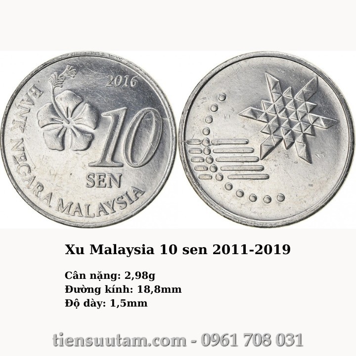 Xu Malaysia 10 sen 2011-2019