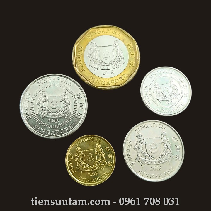 Mặt Sau Bộ 5 Xu Singapore