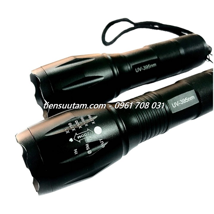 Đèn pin UV 395nm soi tiền giả thu nhỏ phóng to