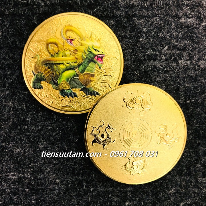 Xu Phong Thuỷ Tứ Tượng Huyền Vũ Vàng In Màu