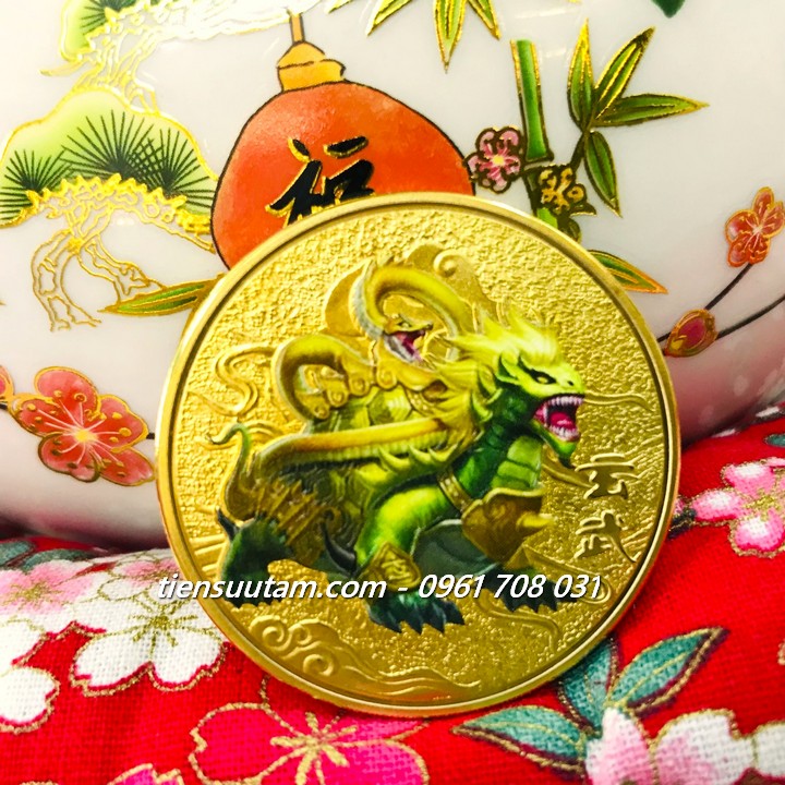 Xu Phong Thuỷ Tứ Tượng Huyền Vũ Vàng In Màu