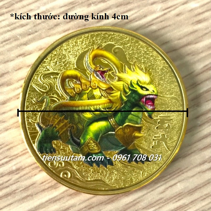 Kích Thước Xu Phong Thuỷ Tứ Tượng Huyền Vũ Vàng In Màu
