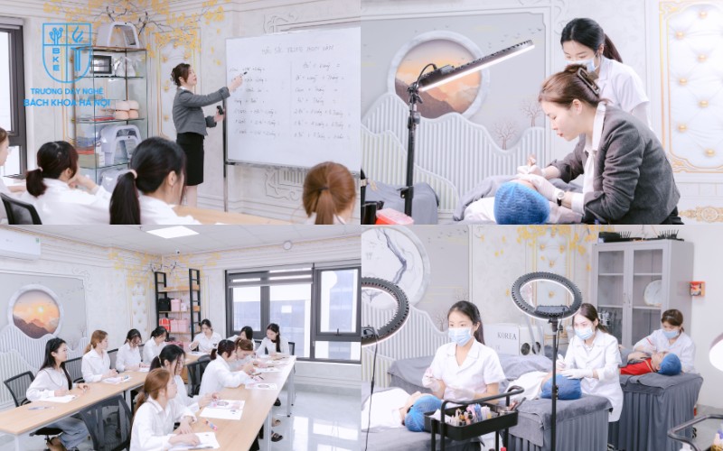 Học viên thường xuyên thực hành phun môi trên mẫu thật