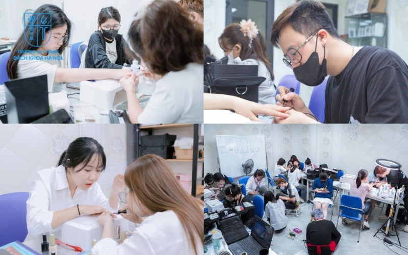 Học viên học nghề nail tại Bách Khoa Beauty Academy