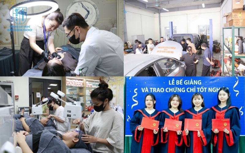 Thời lượng thực hành trong các khóa học chiếm tới 80 - 90%