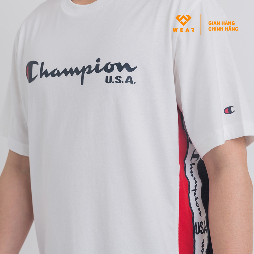 Áo Champion EU CMP USA Tee - White - 216896WHT