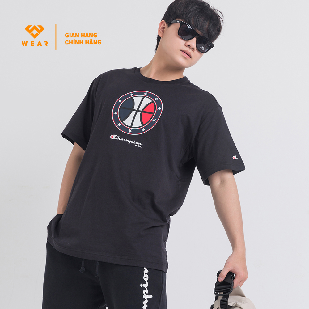 Áo Champion EU CMP USA Tee - Black - 216897BLK