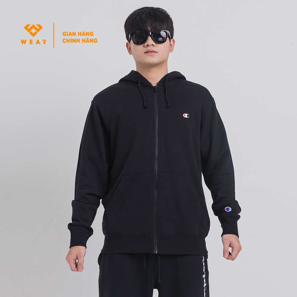 Áo Hoodie Champion JP C Full Zip - Black - C3Q103BLK
