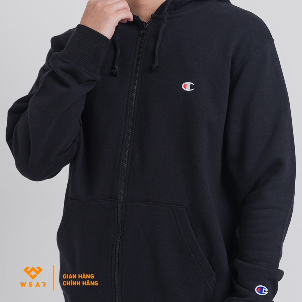 Áo Hoodie Champion JP C Full Zip - Black - C3Q103BLK