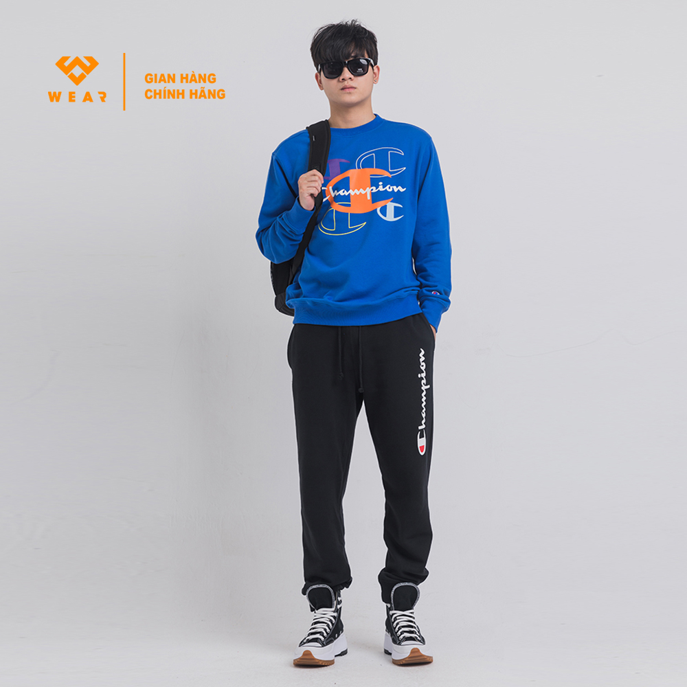 Áo Champion JP C Graph Crew - Blue - C3U018BLU