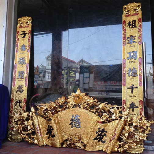 Thiết kế của những cuốn thư câu đối gỗ mít