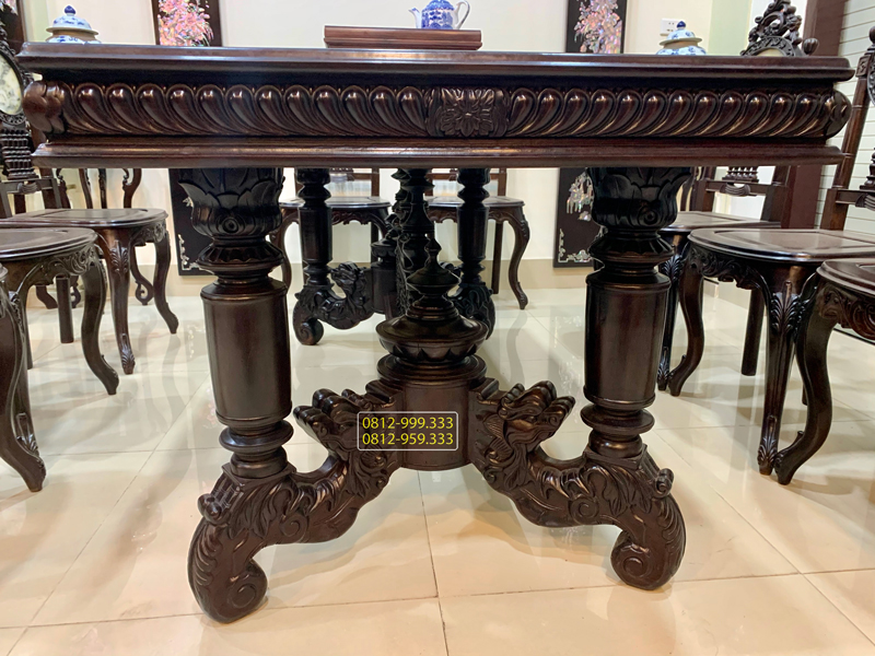bộ bàn ăn gỗ gụ 8 ghế