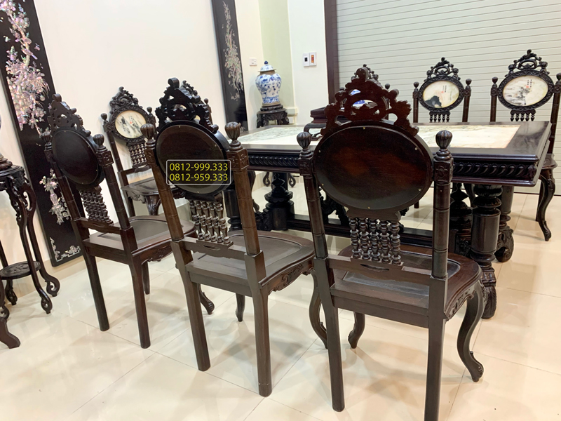 bộ bàn ăn gỗ gụ 8 ghế