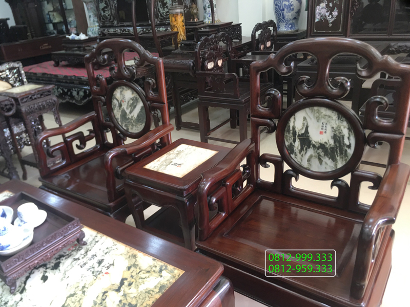 Bộ ghế móc 6 món gỗ gụ