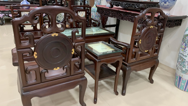 Bộ ghế móc 6 món gỗ gụ