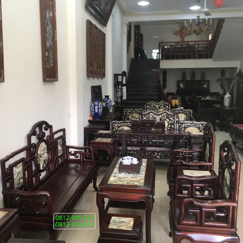 Bộ ghế móc 6 món gỗ gụ