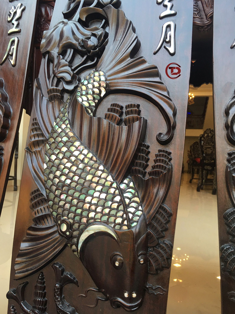 tranh cá khảm ốc