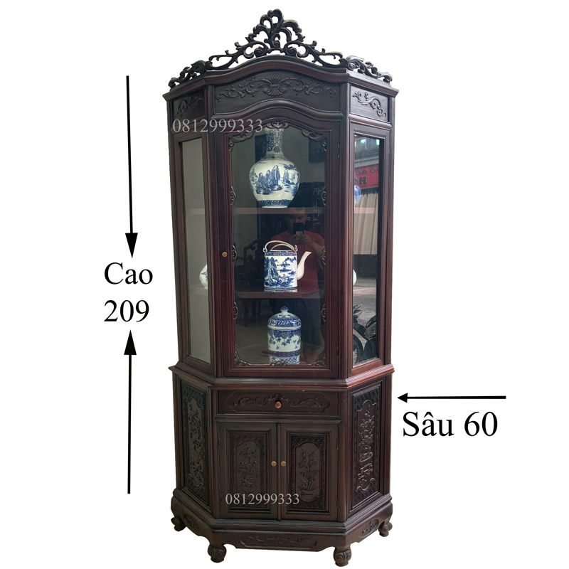 tủ góc gỗ gụ