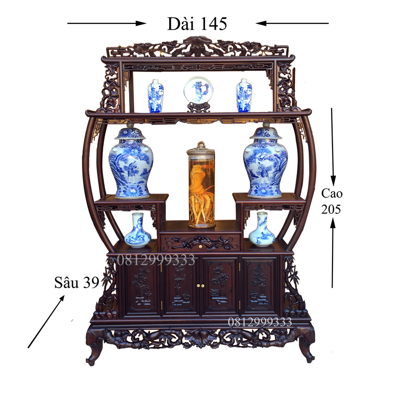 Tủ bình phong gỗ gụ