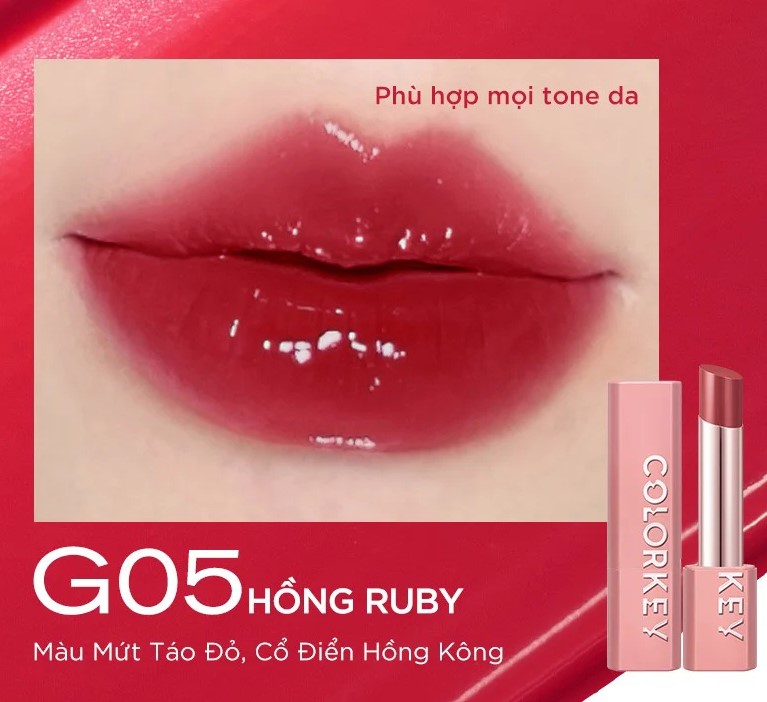 son-thoi-co-mau-duong-am-cang-bong-moi-colorkey-juicy-glow-lipstick-3g