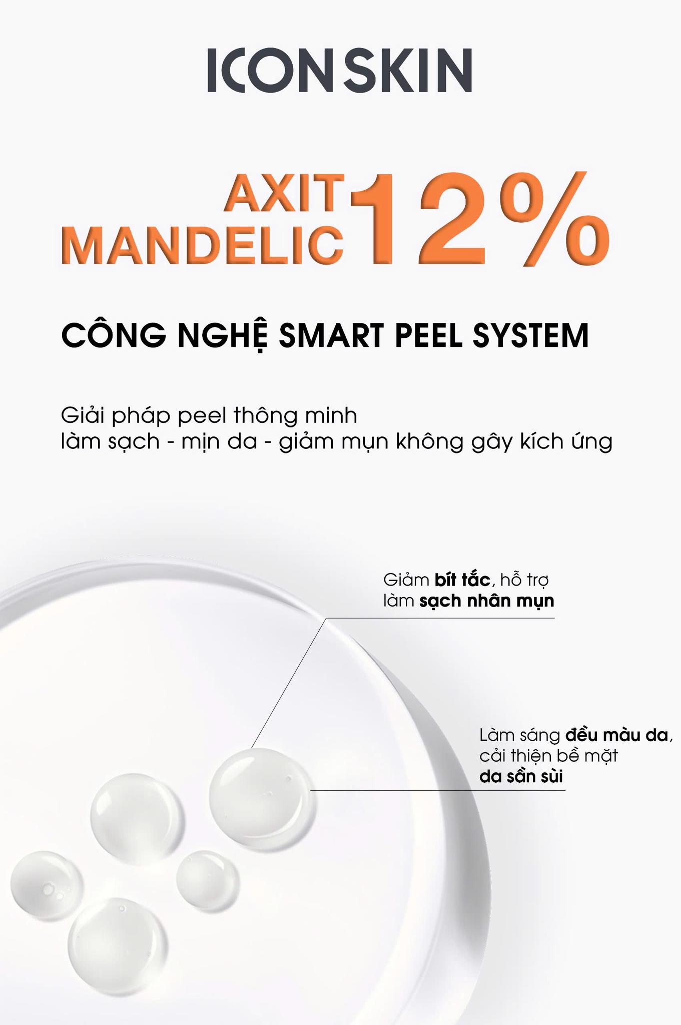 Peel da căng bóng Icon Skin 12% Mandelic Smart Peel System