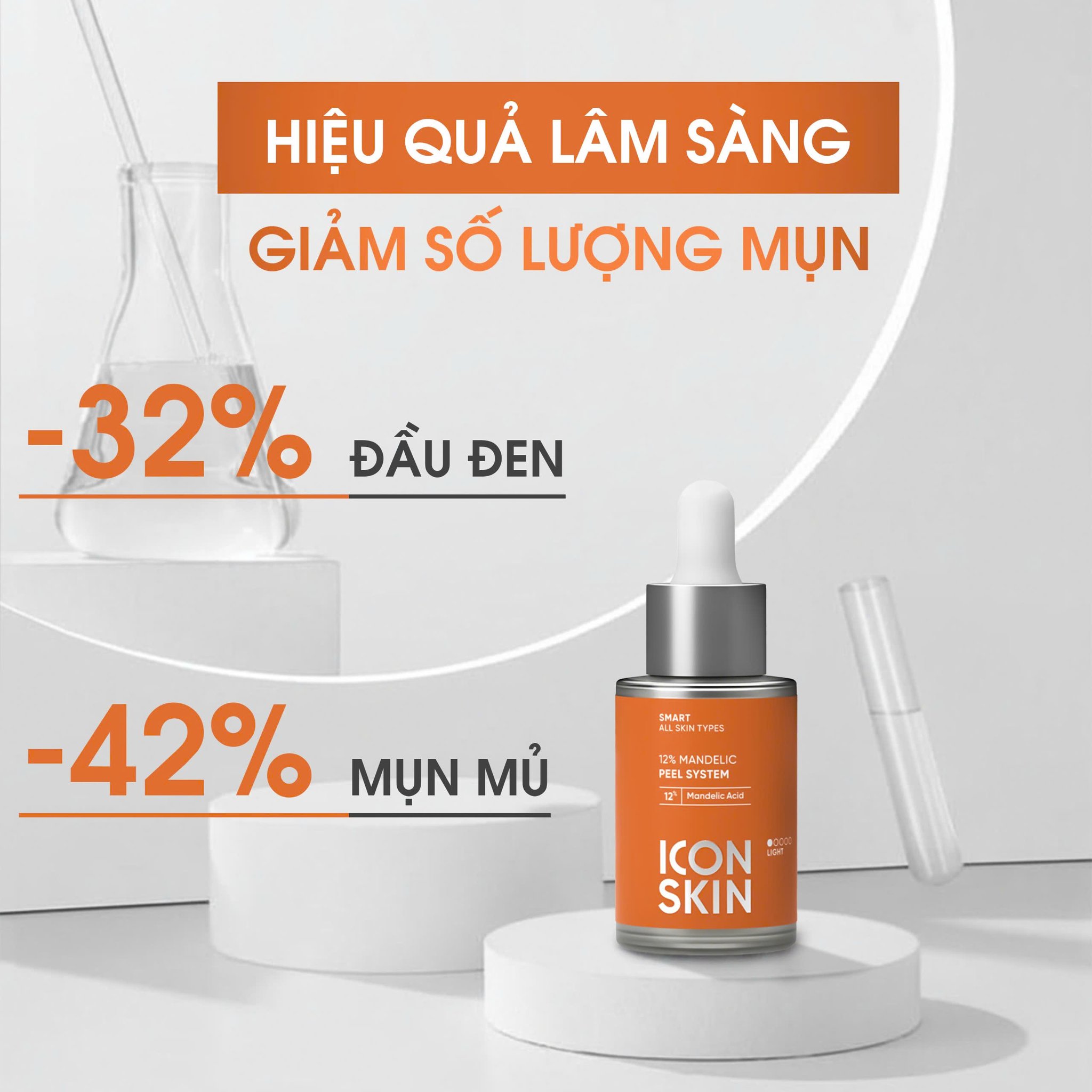 Peel da căng bóng Icon Skin 12% Mandelic Smart Peel System