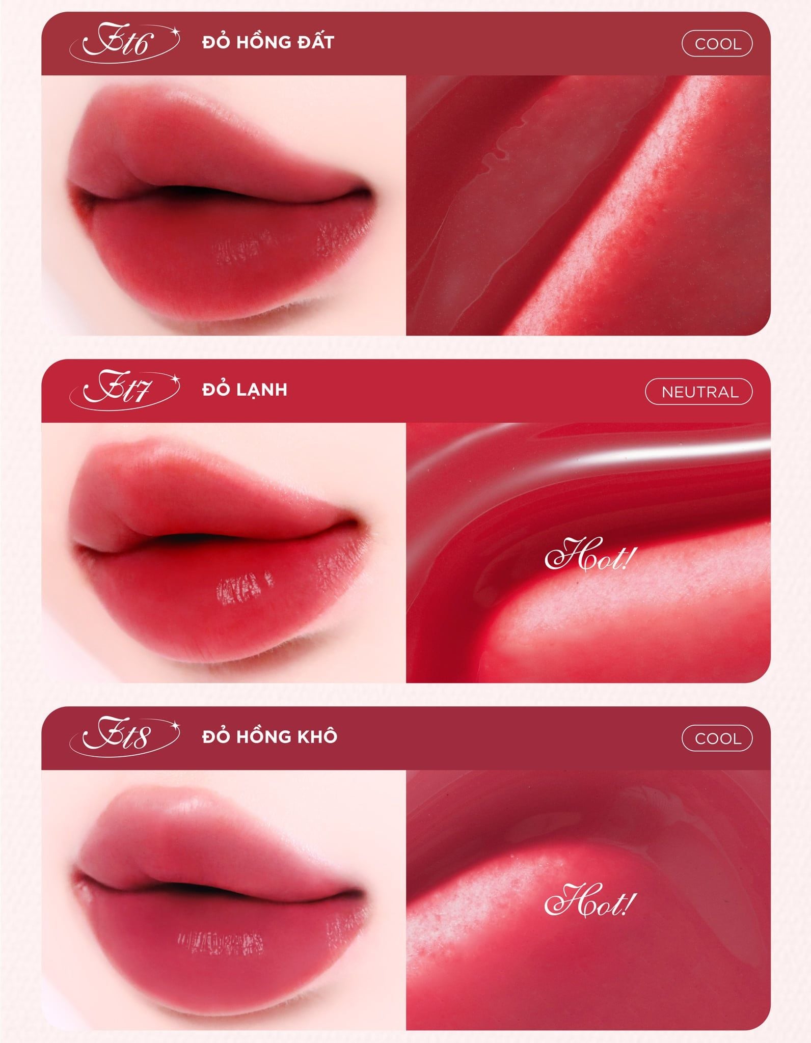 Bảng màu của Son Merzy Water Fit Blur Tint
