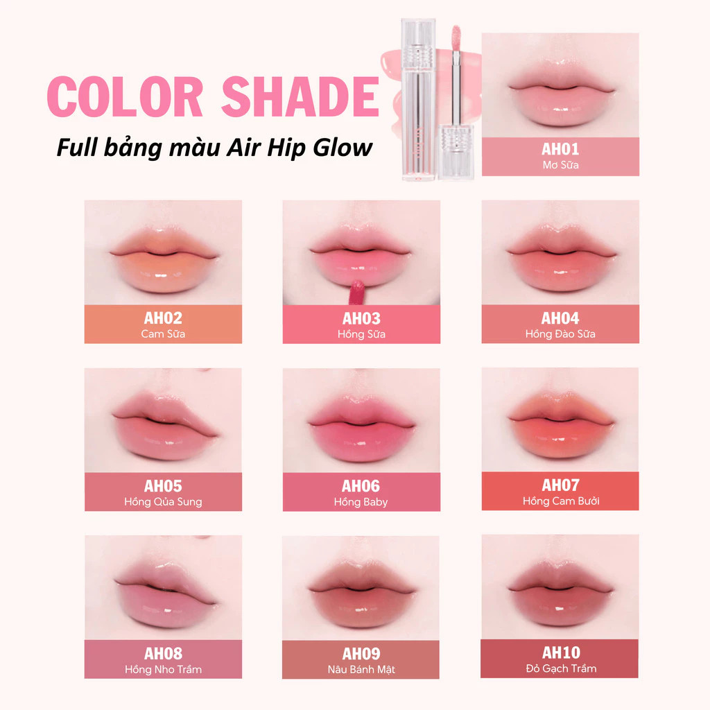 Bảng màu son Black Rouge Air Hip Glow Tint