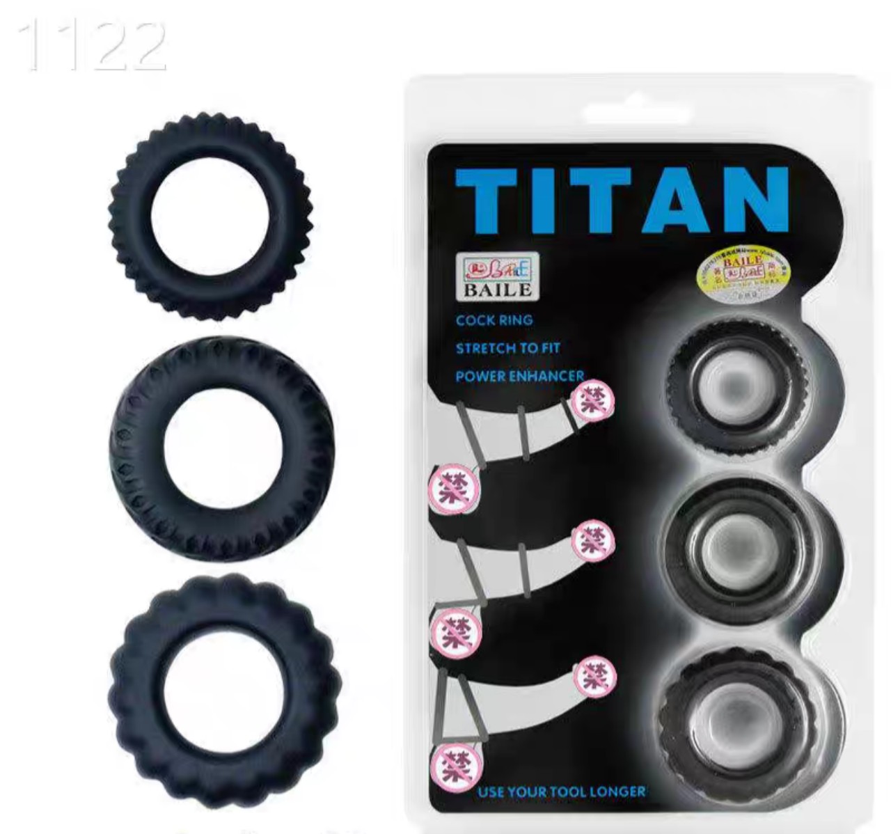 Set 3 vòng đeo dương vật Baile Titan chính hãng