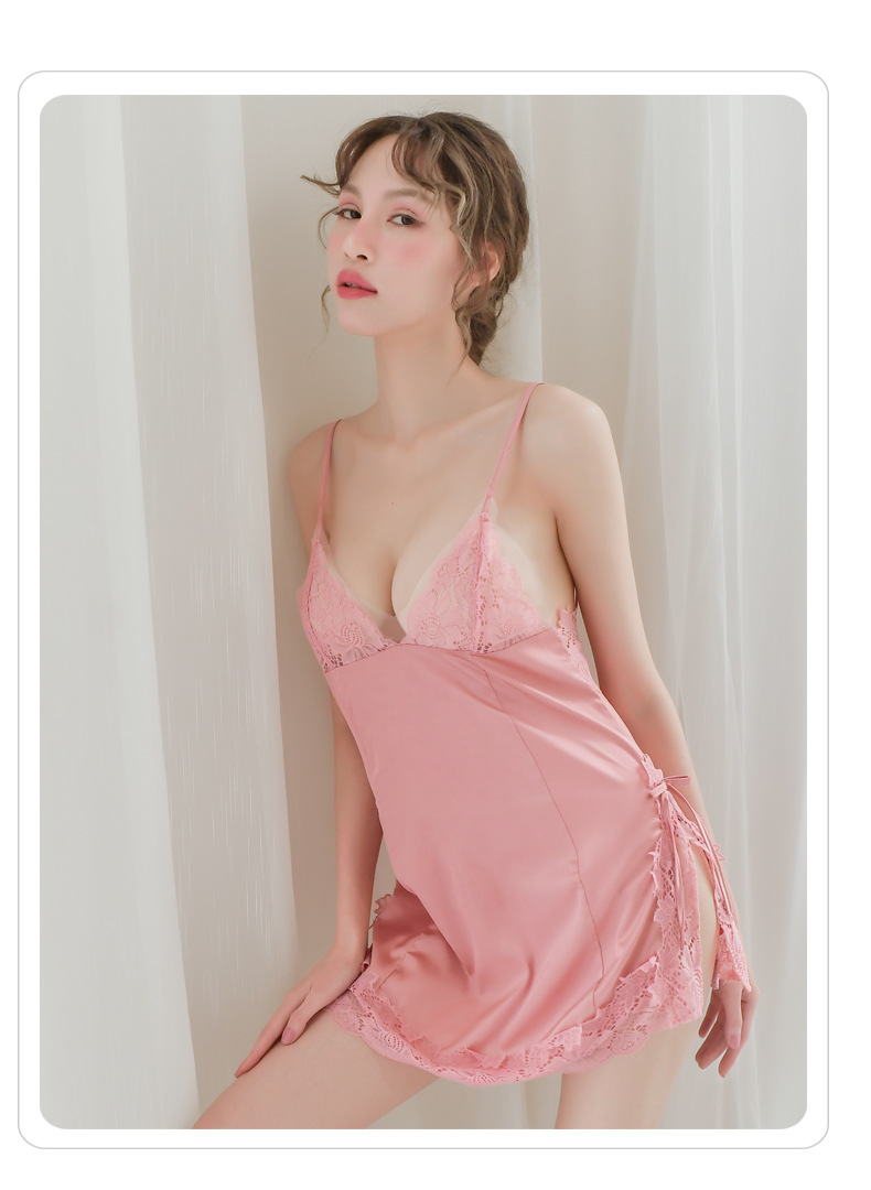 Váy ngủ lụa 2 dây trơn màng ngực quyến rũ