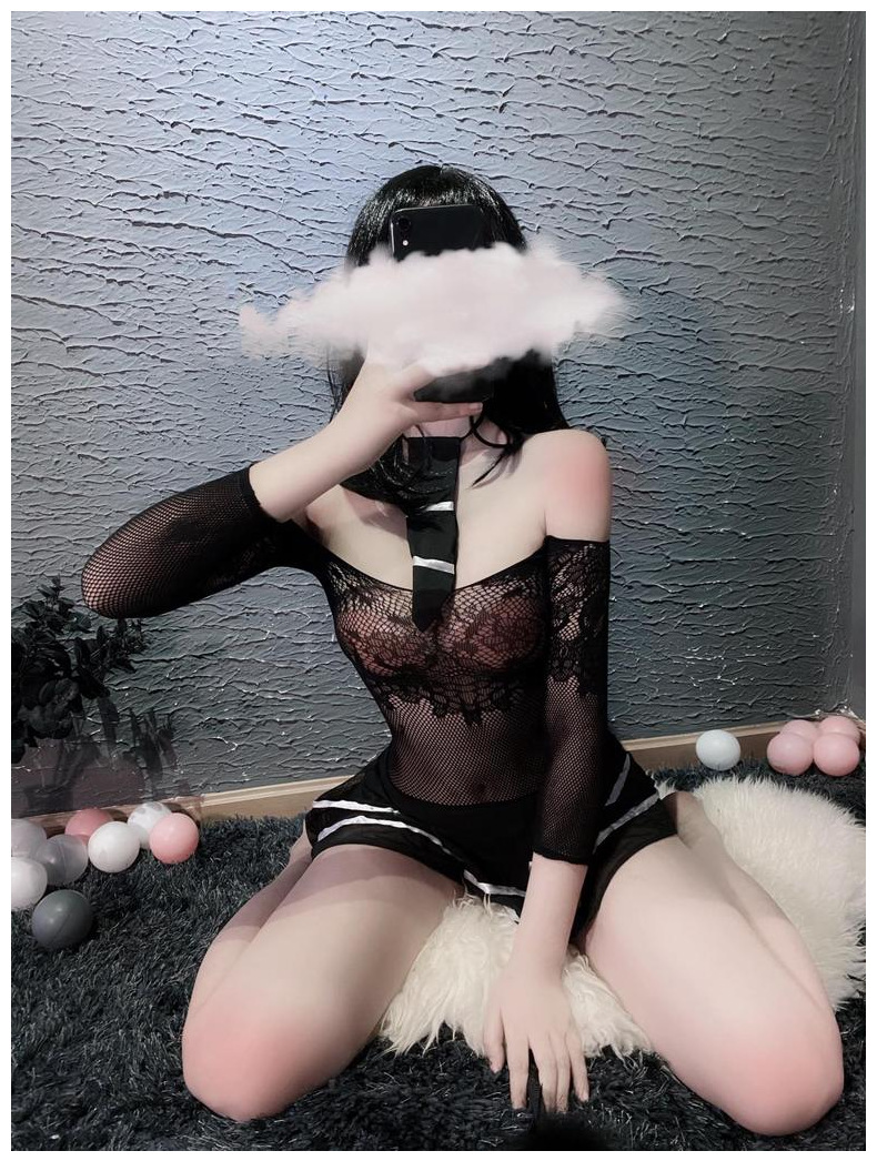 Váy ngủ Cosplay bó sát dài tay cà vạt