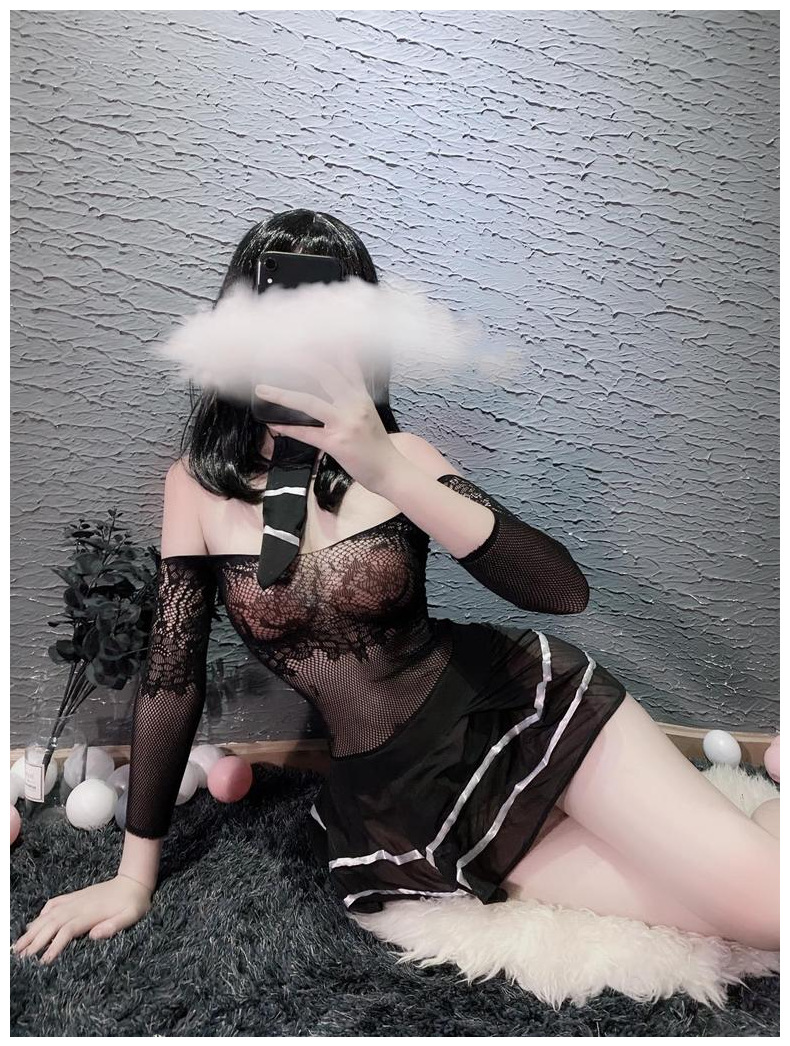 Váy ngủ Cosplay bó sát dài tay cà vạt