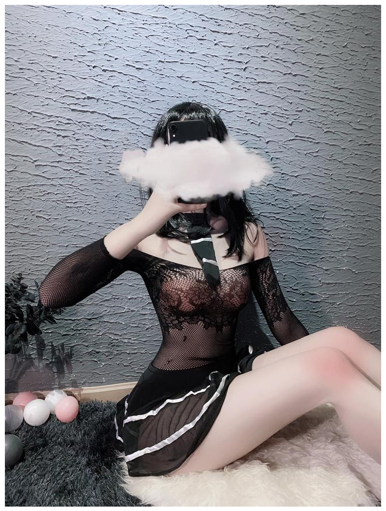 Váy ngủ Cosplay bó sát dài tay cà vạt