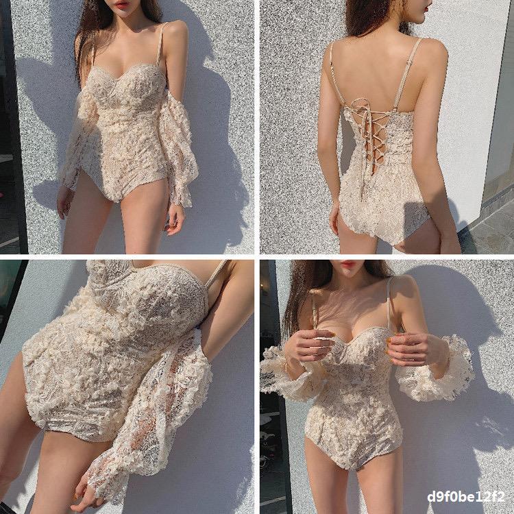 Bikini 1 mảnh ren tay bồng rời