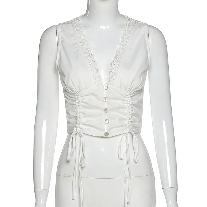 Áo Croptop khuy dây dài