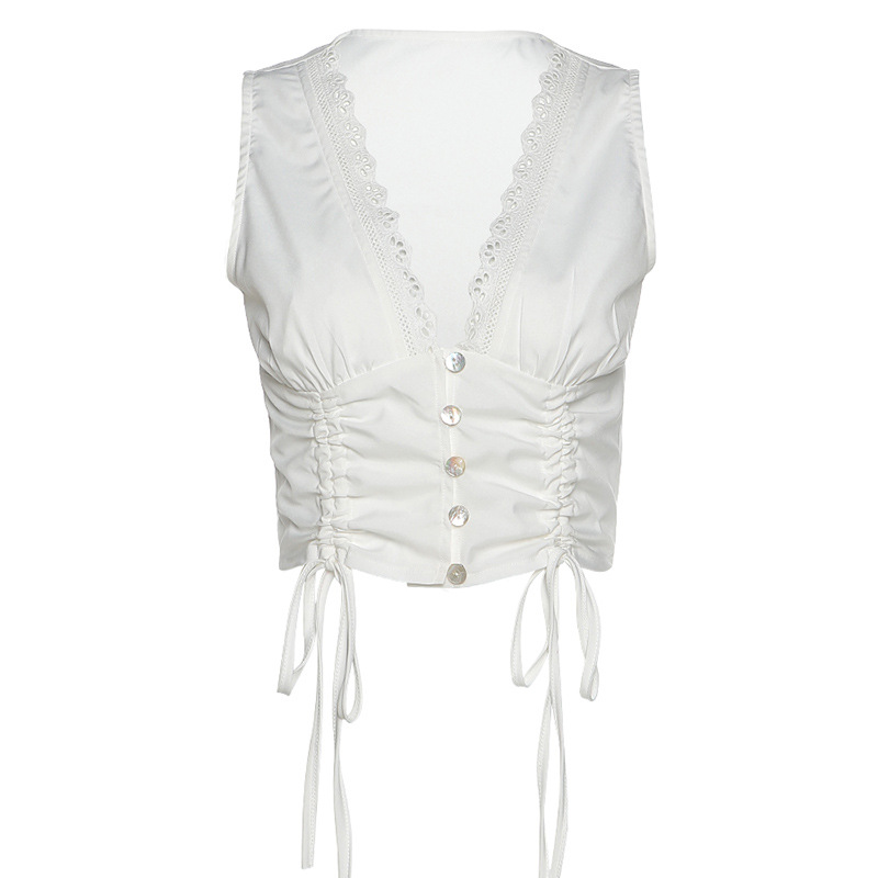 Áo Croptop khuy dây dài