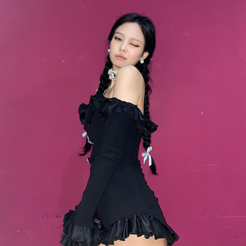 Váy jum tai dài khuy Jenny cao cấp