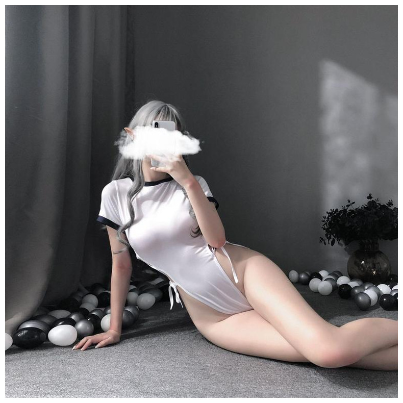 Bodysuit cộc tay dây đan hông sexy