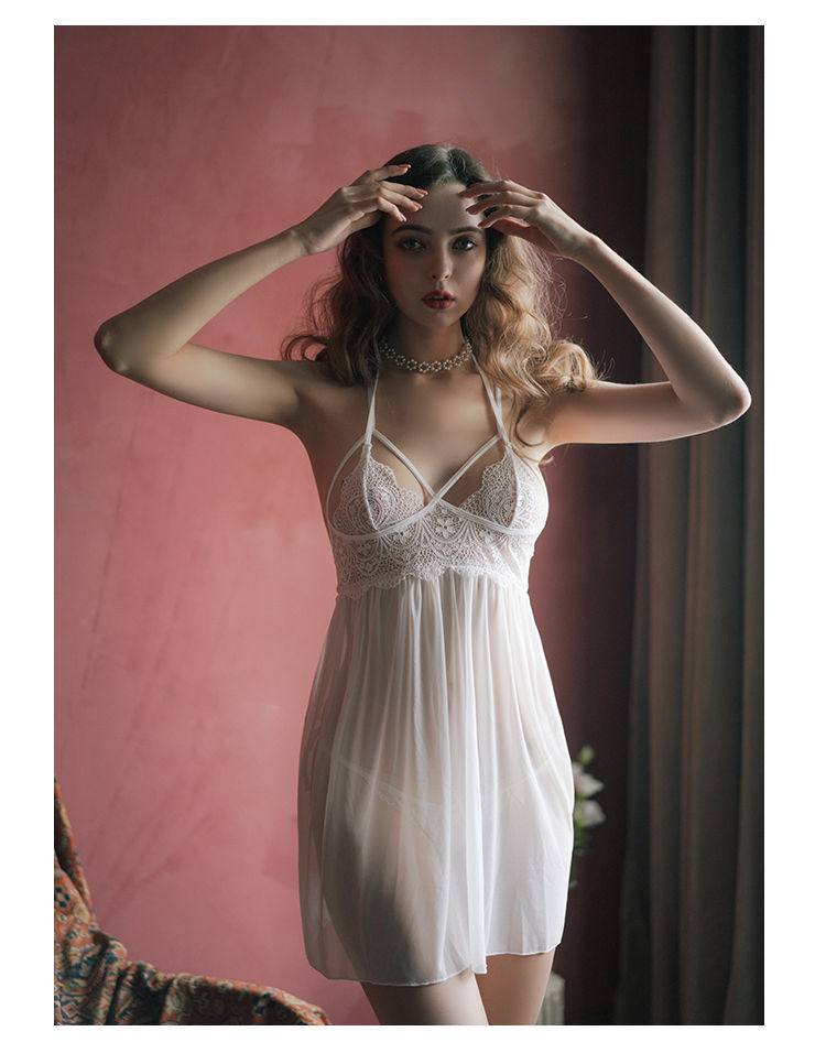 Váy ngủ ren 3 dây họa tiết