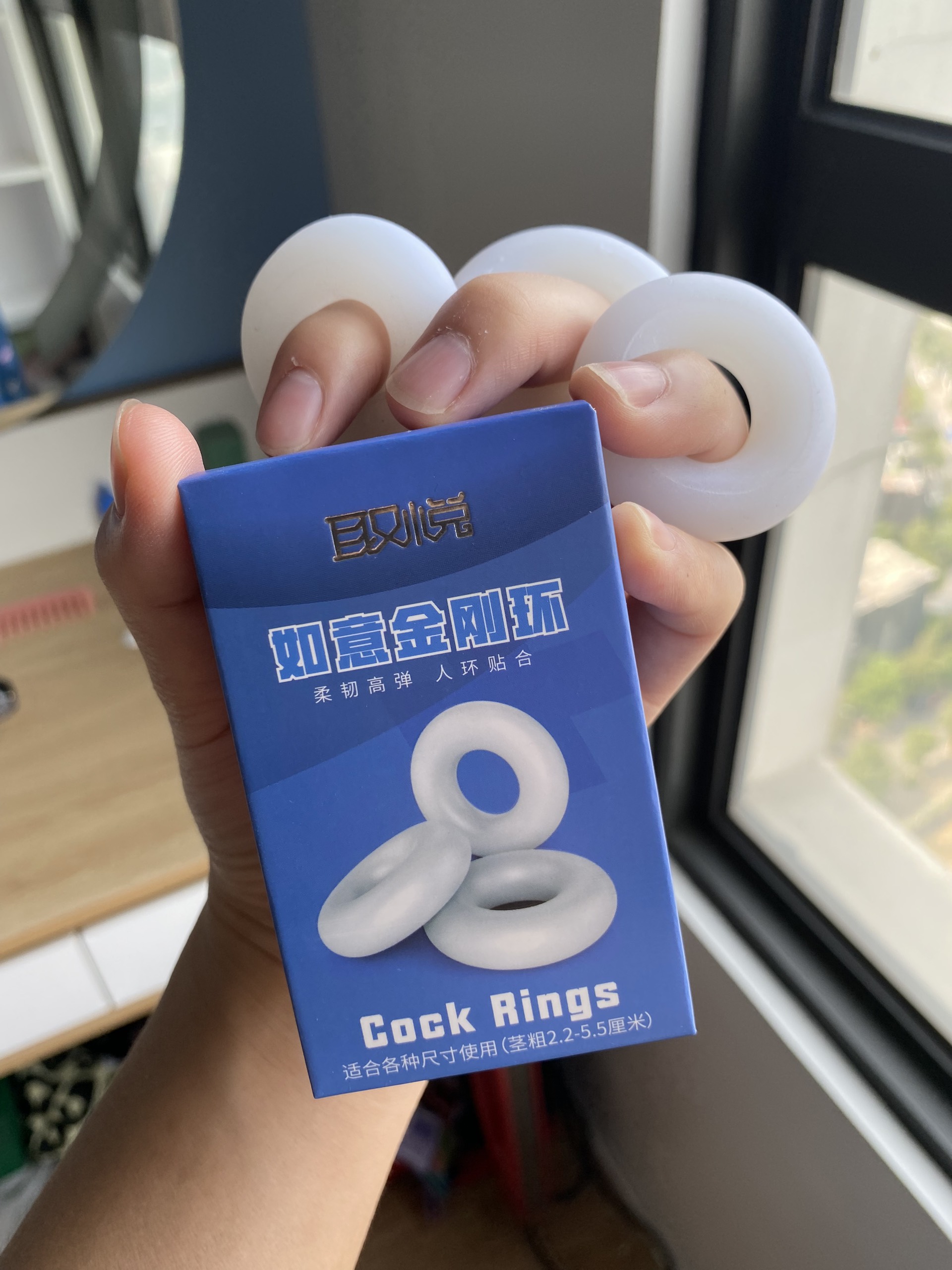 Set 3 vòng đeo chống xuất tinh sớm Cock Rings tròn đặc trắng