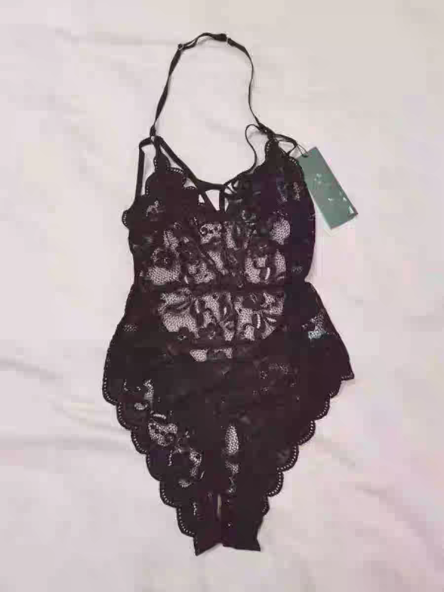 Bodysuit ren 2 dây khoét đũng sexy