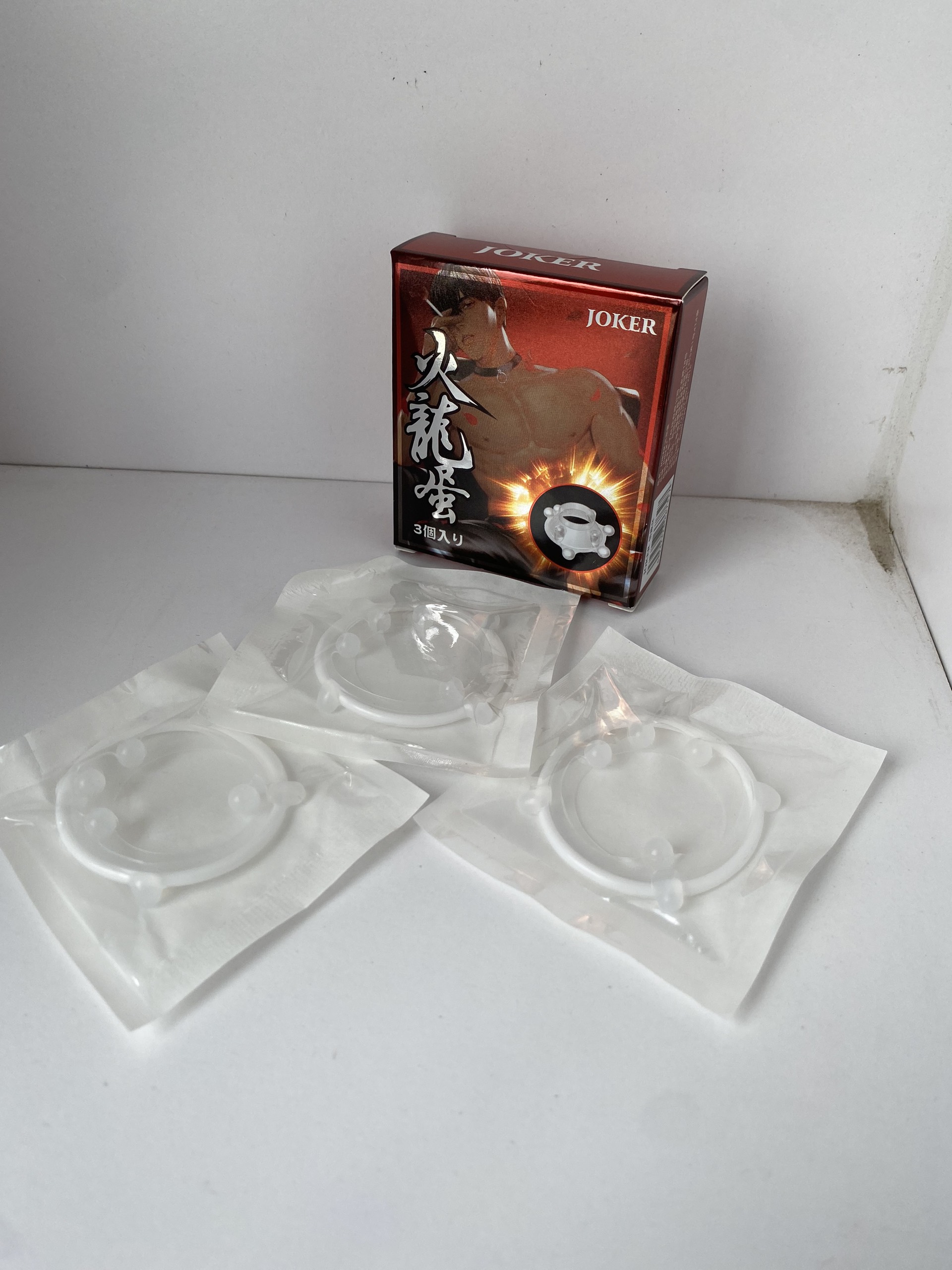 Vòng đeo dương vật bi gai Joker - Hộp 3 cái