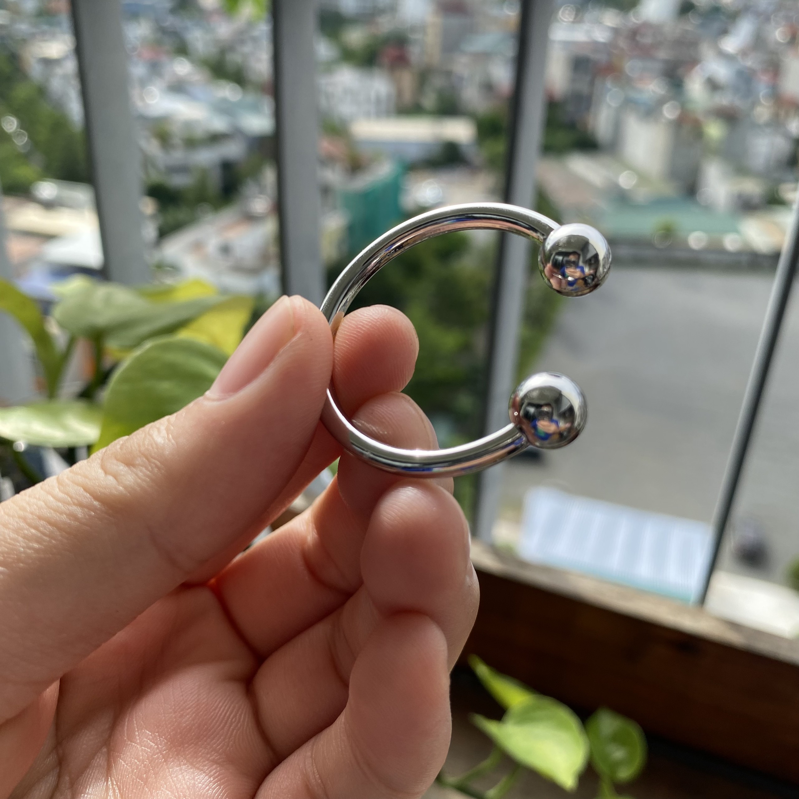 Vòng đeo dương vật Inox 2 bi