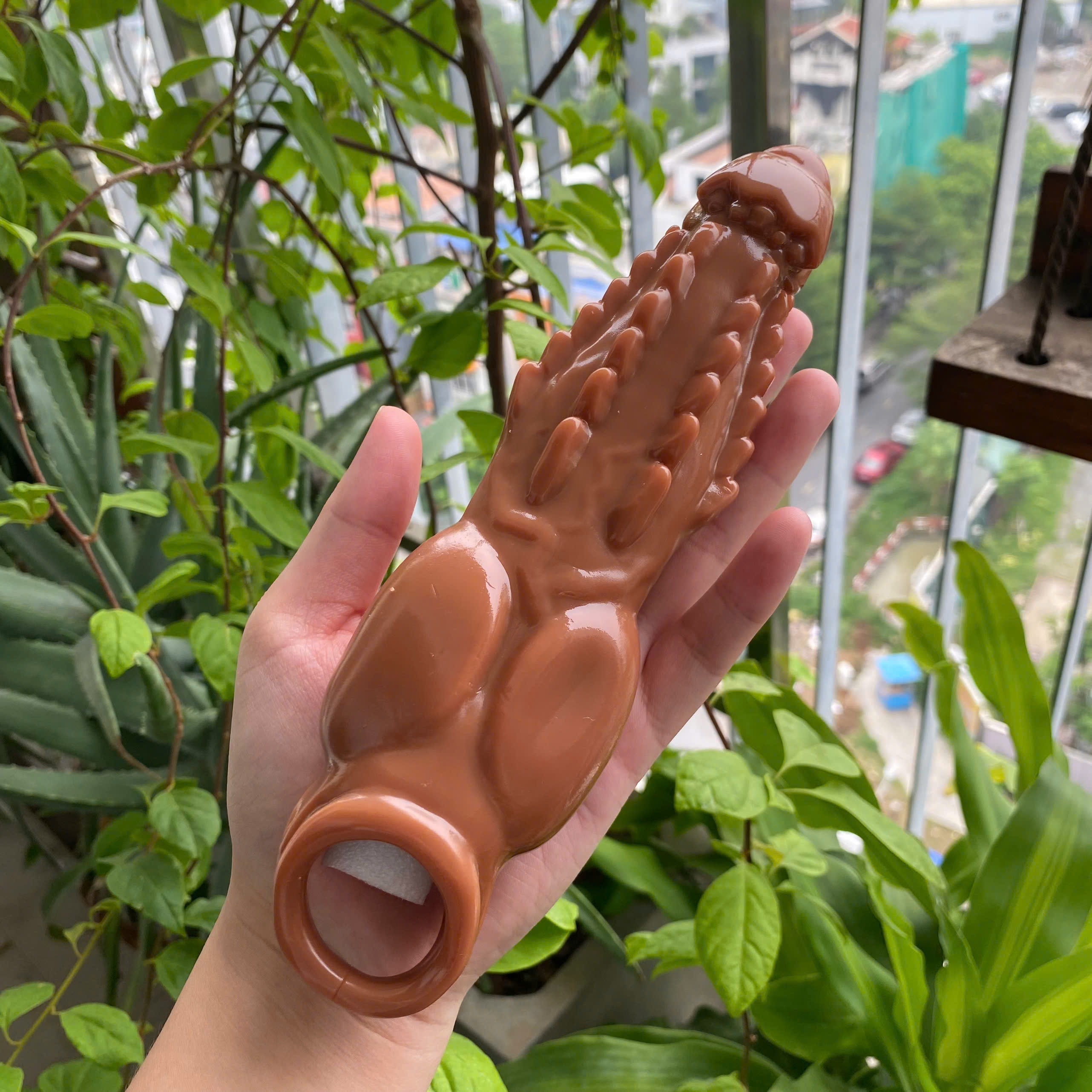 Bao cao su đôn dên hàng khủng hình chó sói rồng khóa tinh dịch