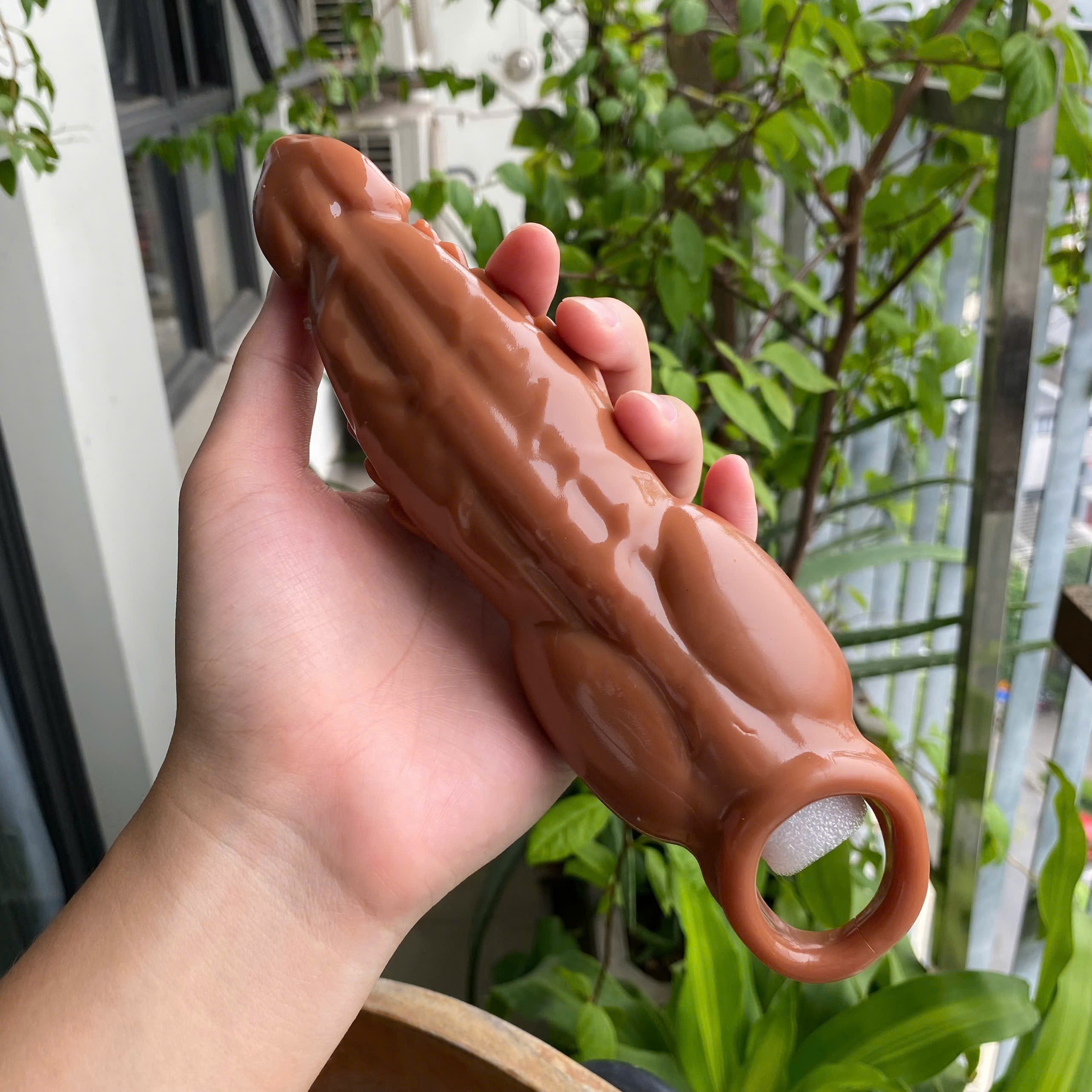 Bao cao su đôn dên hàng khủng hình chó sói rồng khóa tinh dịch