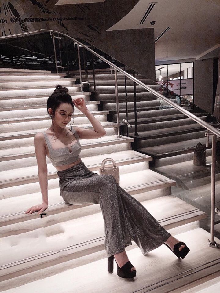 Set Croptop quần dài nhũ sang chảnh