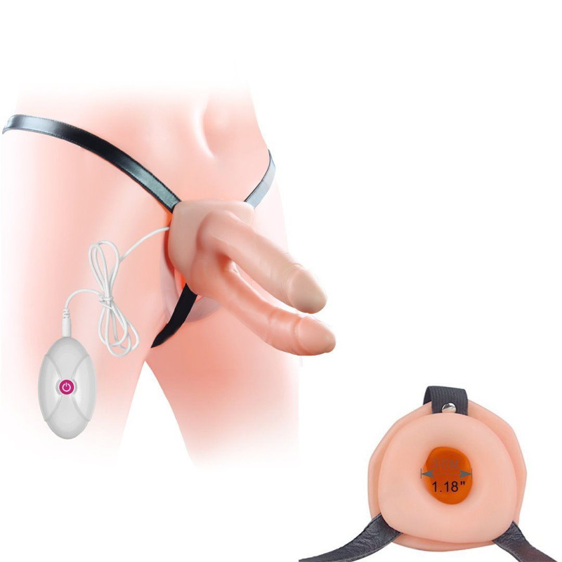 Dildo đeo hông unisex Lovetoy – Rỗng, rung, dây đeo da điều chỉnh thoải mái