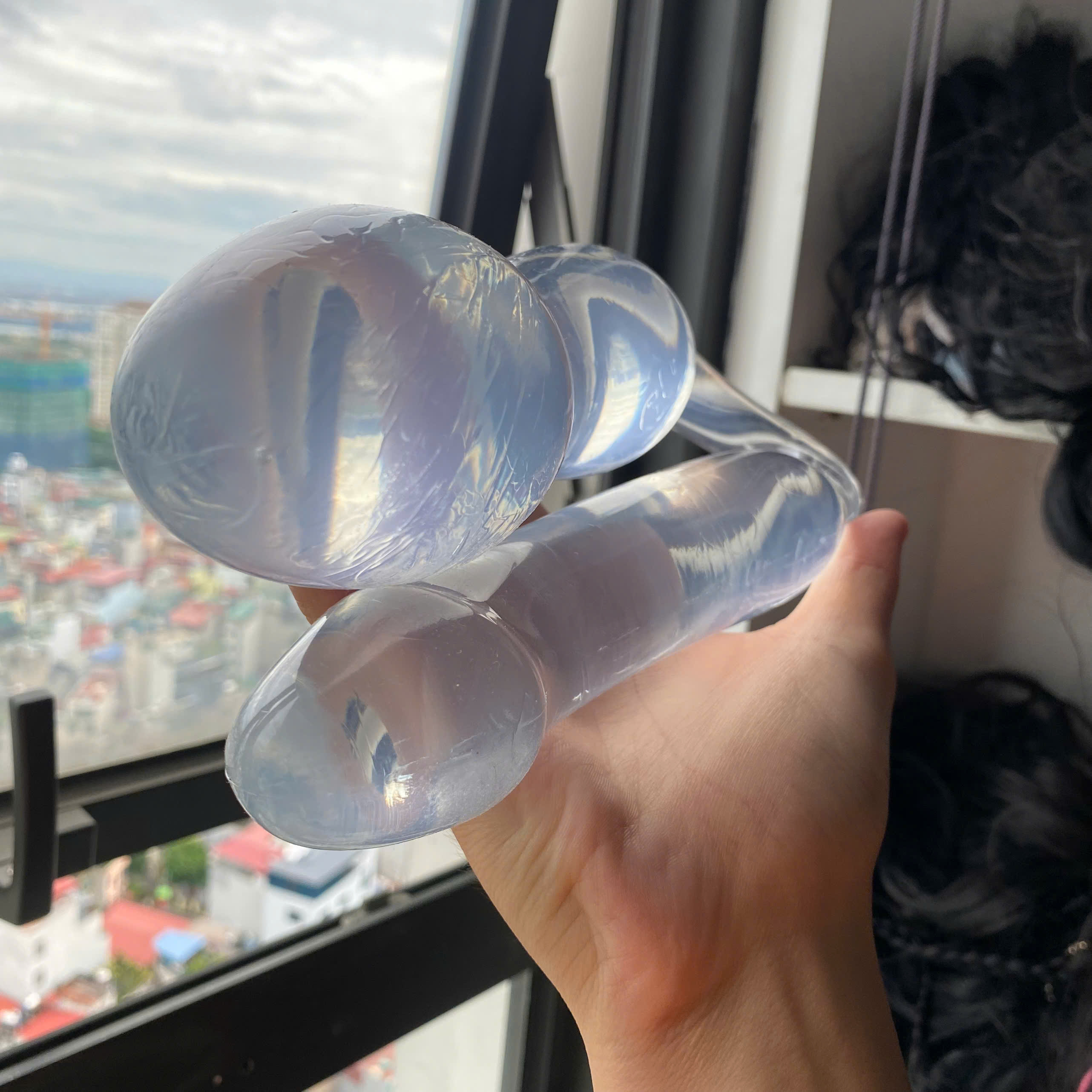 Dildo hai đầu dành cho Les massage điểm G và hậu môn cao cấp