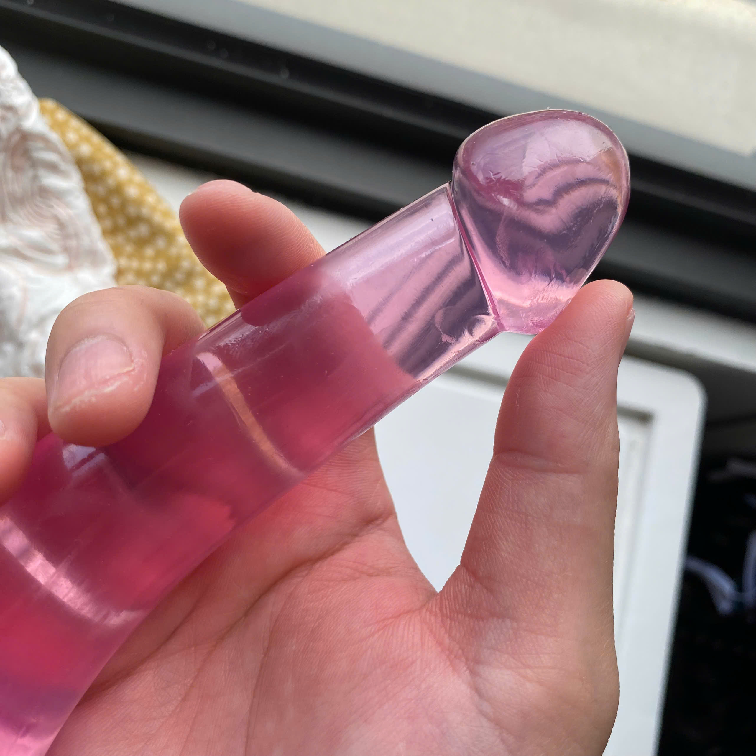 Dương vật giả hai đầu TPE trong suốt dành cho đồng tính nữ LES