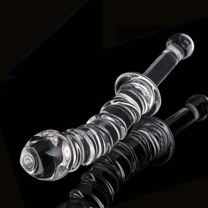 Dương vật giả thủy tinh có tay cầm dài kích thích âm đạo hậu môn